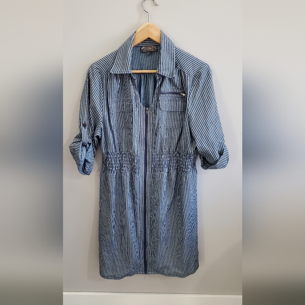 J Gee womens striped dress. size large EUC
